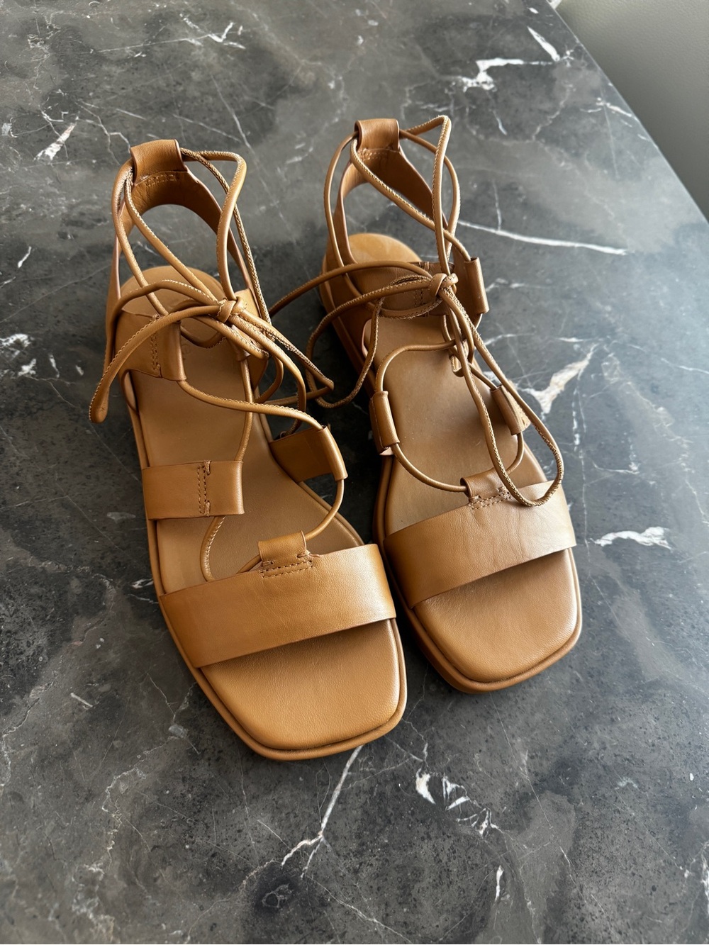 Vince Rockwell Ankle-tie Flat Sandals